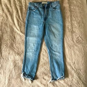 A&F High Rise Cropped Jeans